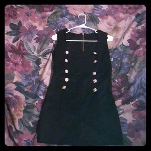 New!! Black romper shorts set with gold buttons